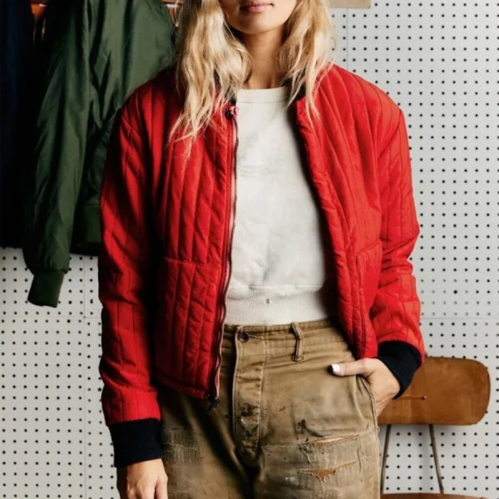 ISO Imogene + Willie x Alpha Industries Red Bomber Jacket in L
